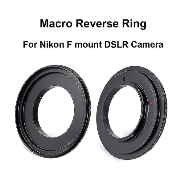 För Nikon F-mount Macro Reverse Adapter Ring 49/ 52/ 55/ 58/ 62/ 67/ 72/ 77 mm För Nikon F-mount Dslr-kamera