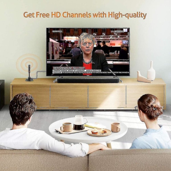 Digital HDTV-antenn - Inkluderar magnetisk bas och koaxialkabel - Tv-antenn marksänd tv-antenn