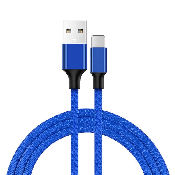 2m USB till blixtsnabb laddningskabel Ios 3a Laddare Datasladd För Iphone -blå