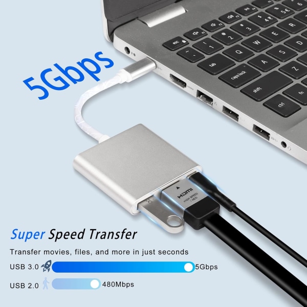 Lämplig för bärbar dator typ-c till hdmi USB hubswitch TYPE C-adapterkabel mobiltelefon typ-c dockningsstation