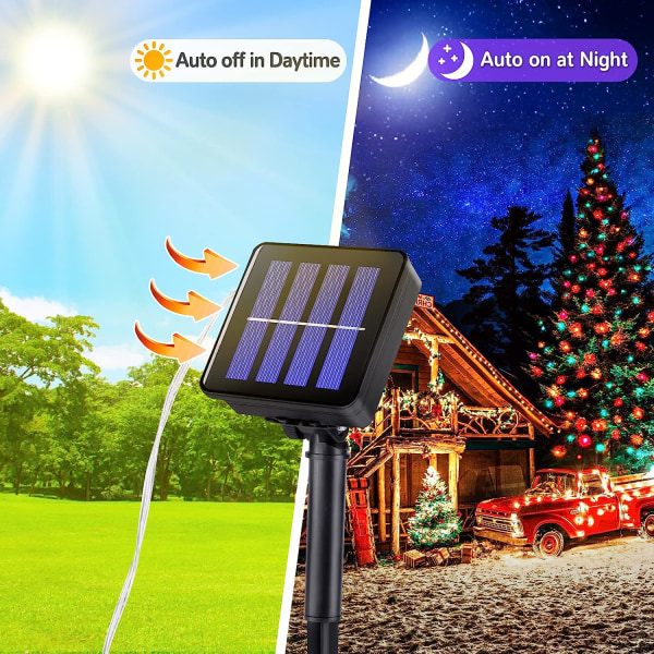 Utomhus solar String Lights, [2-pack] 10m 100 LED Vattentät Solar Fairy Lights multicolor 10 m
