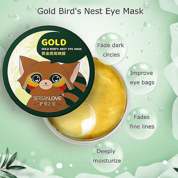 Gold Bird's Nest Eye Mask bleknar Fina linjer Eliminera svullnader ...