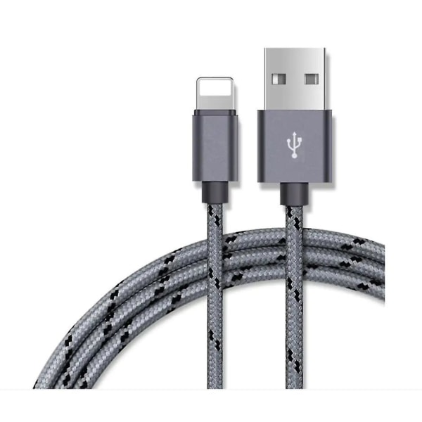 USB dataladdare Lightning Ios Laddkabelsladd För Apple Iphone 11 12 13 14 Pro Mini Grå 2m