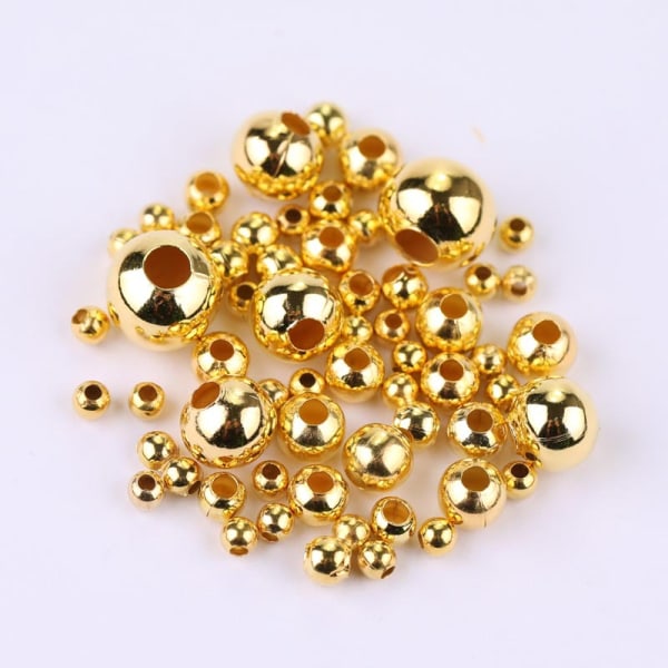 75 gyllene järnpärlor DIY smycken handgjorda material lämpliga för bröllop och födelsedag dekorationer