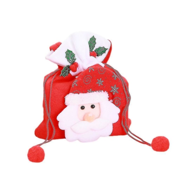 Barngodispåsar Bärbar julhandväska Presentpåse med handtag Julfest Favor (röd äldre)