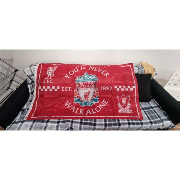 Äkta fotbollsbanner Nr 4 fanflaggsatin Liverpool flaggsjal flaggsilkskärm