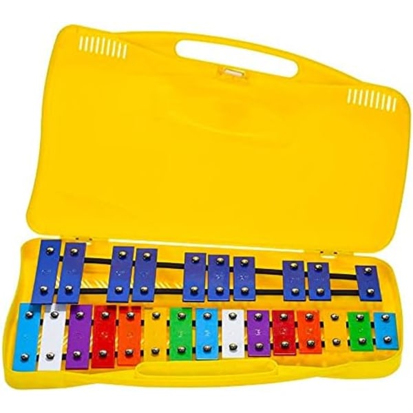 SG25C metallkromatisk xylofon, 25 metallnycklar, med case och klubbor. Skolpresenter till barn, musikinstrument.