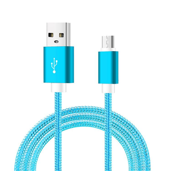 3m Micro USB Laddare Kabel Line 2a Laddningskabel sladd för Android telefon -blå