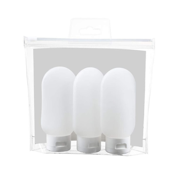 100 ml silikon reseflaskor Resetoalettflaskor Silikon flytande reseflaskor Set Resestorleksbehållare, 3 st