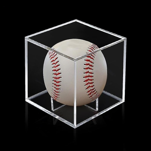 1 st Case Transparent fyrkantig akryl Baseball Display Stativ Förvaringslåda Hållare För Player Fan
