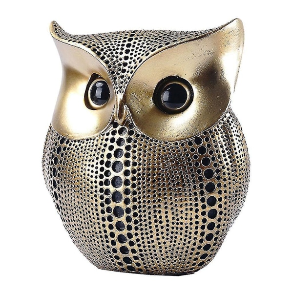 Chic Resin Art Owl Skulptur för kontorsinredning (1 st, guld)