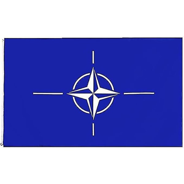 Nato-flaggor (90 cm X 150 cm) med öljetter sydda med dubbelnål
