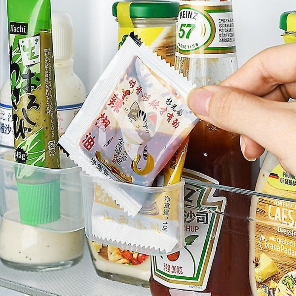 2st Kylskåp Hängande såspåse Förvaringslåda Kryddor Avtagbar plastbehållarehållare Organizer Tillbehör