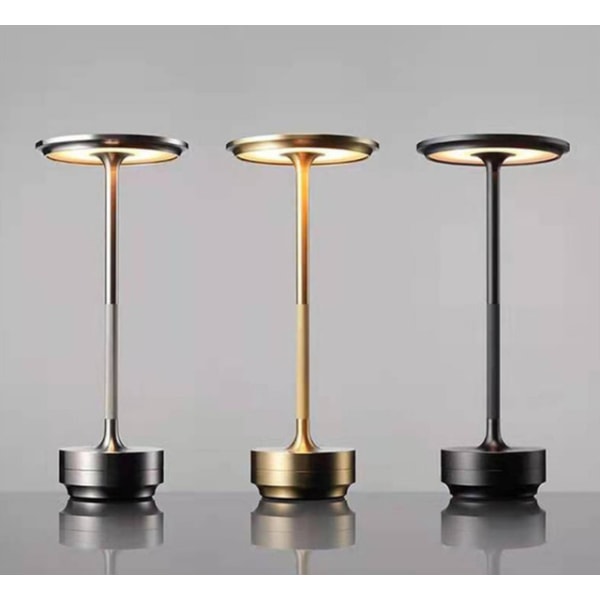Sladdlös LED-bordslampa, bärbar touch-bordslampa 3-färgad sänglampa för restaurang/bar/inomhus/utomhus