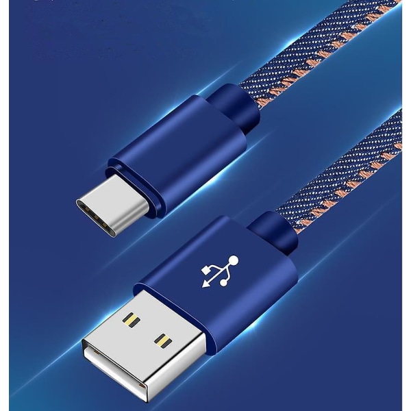 2m USB C Laddningskabel Typ-c Laddningssladd & Datasynkroniseringskabel För Samsung Huawei