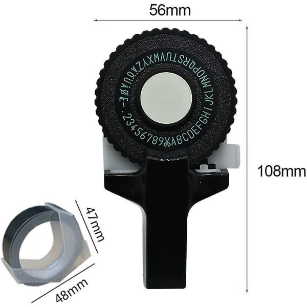 3d Etikettskrivare Klicka Liten modell Etikettmaskin Manuell Gör-det-själv-bokstavsmaskin Präglingsmaskin Skrivmaskin Med För Dymo-skrivare Skärtejp Svart Tejp