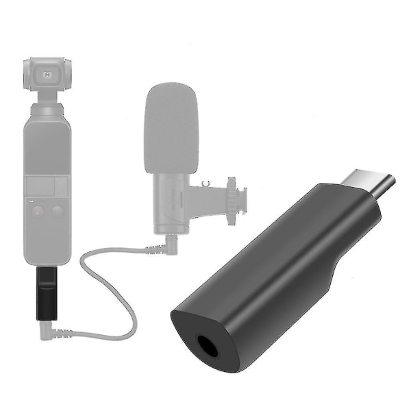 Usb-c till 3,5 mm mikrofonadapter Fickljudadapter för Dji Osmo Pocket Mic Converter