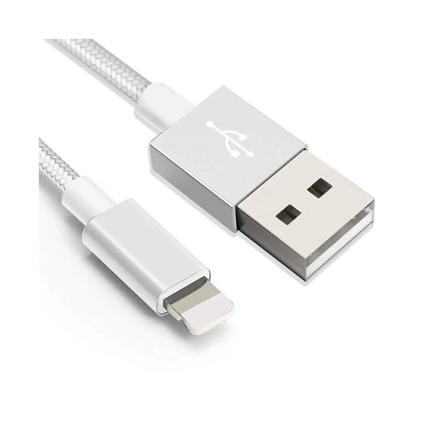 3st USB Data Sync Laddare Snabbladdningskabel Sladd För Iphone Sliver