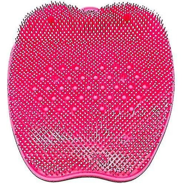 Foot Massager Apple Shape - Fotborste med halkfria silikonsugkoppar, skrubbar lätt, förbättrar fotcirkulationen, exfolierar död hud (rosa)