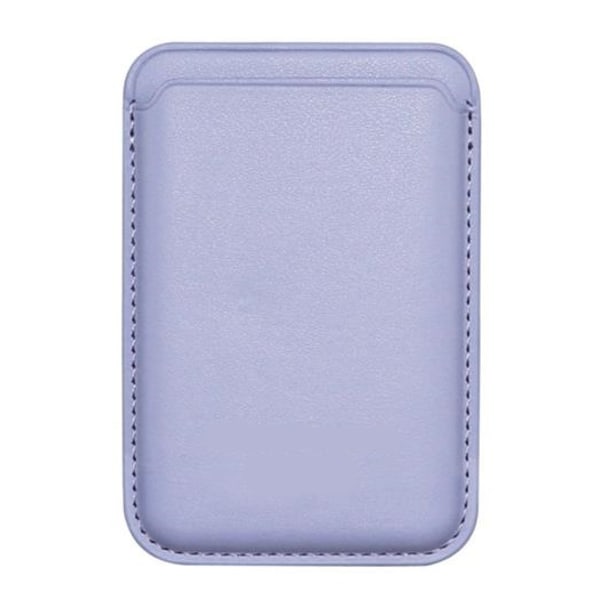MagSafe läder PU mobiltelefon magnetkorthållare för Apple 14 13 iPhone 15 Pro purple