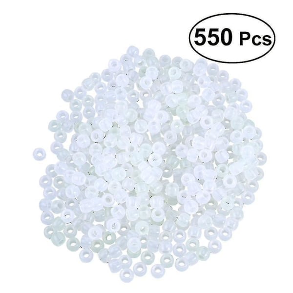 550st Uv-pärlor Multi reaktiva plastpärlor lyser i mörkret Klara pärlor Färg Magiskt förändrande Uv-reaktiva ponnypärlor för smycken