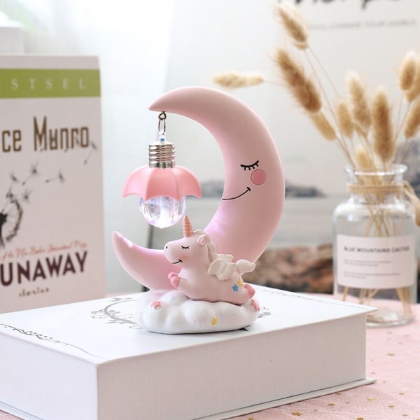 Nattlampa Nattlampa Cartoon Kindergarten Lamp Andning Barnleksak Barnrum Hantverk Bord-Rosa pink