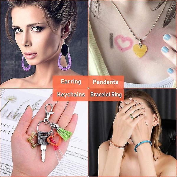 Molds för smycken,örhängetillverkningskit med örhängen Molds och örhängenkrokar, hopparingar F