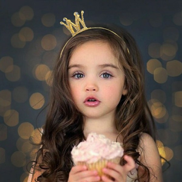 Strass födelsedagskrona tiara för tjejer prinsessa dekorativa pannband barnkrona