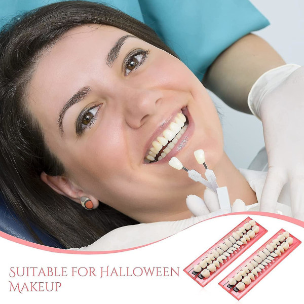 Almi 4 set akrylharts falska tänder tandprotes löständer Halloween skräcktänder övre