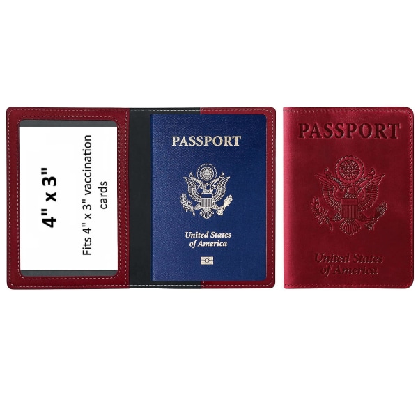 Pu Läder Passport Cover och korthållare Combo Slim Passport Holdare med kortskyddsplats