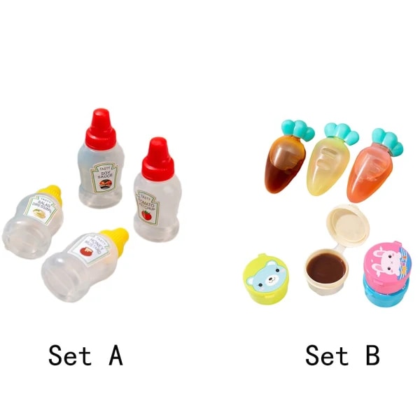 4 Mini såsflaska Mini Squeeze Bottle Set Flaskset En Salladsdressing Ketchup Dispensing Flaska