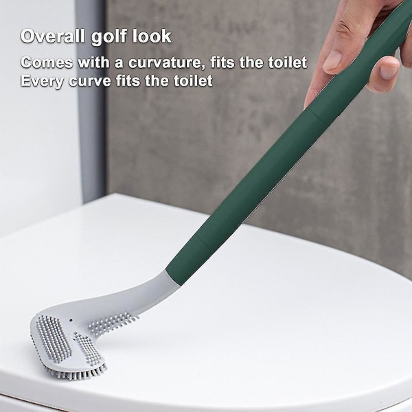 Golf Silikonborst Toalettborste och hållare för badrumsförvaring Organisation Kompakt väggstädningssats Wc-tillbehör