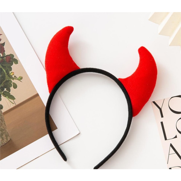 Halloween djävulshorn pannband rött + svart pannband