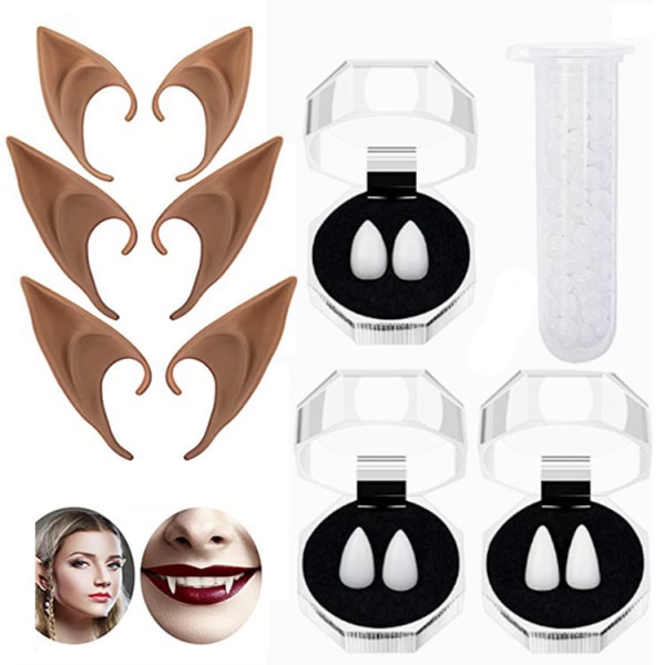 Halloween Elf Makeup Öron Avatar Elf Ears Fairy Luminous Latex Brown