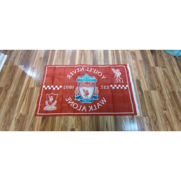 Autentisk fotbollsbanner nr 4 fanflagga satin Liverpool flagga sjalflagga silk screen flagga