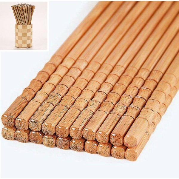 10 par(20) Handgjorda träpinnar Bambu Återanvändbar