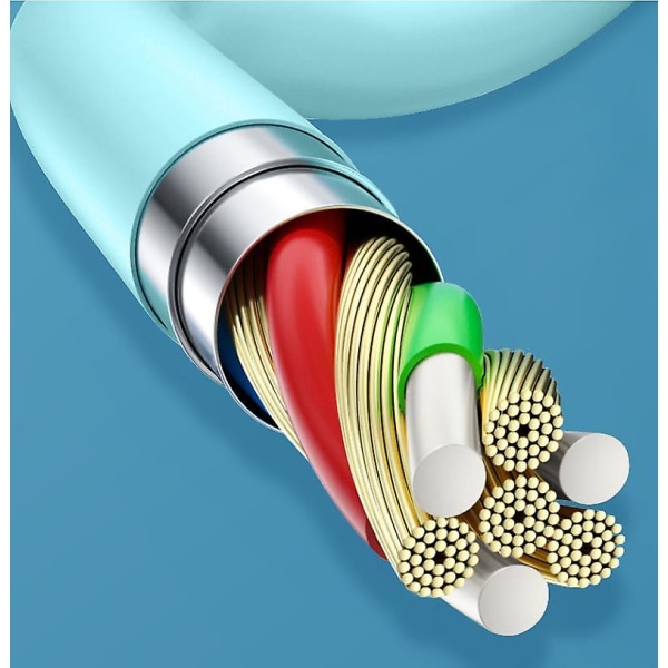 1m Snabbladdningskabel 3a Lightning Laddare Datasladd Till Iphone -blå