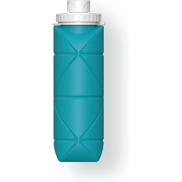 Blå special hopfällbar vattenflaska läckagesäker ventil hopfällbar sportvattenflaska