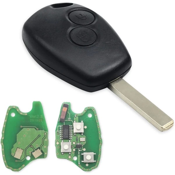 fjärrkontroll bilnyckelbricka 2 knappar 433 Mhz fjärrkontroll bilnyckelbricka med PCF7947 Chip VA2 för Ren-ault Kangoo