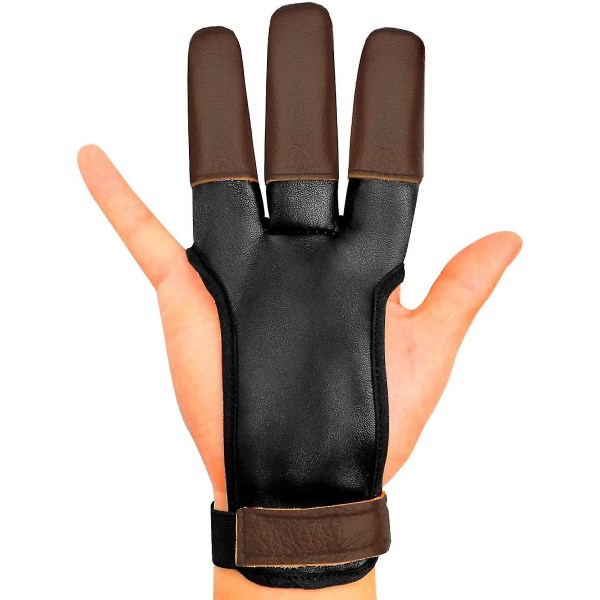 Bågskyttehandske Finger Tab Accessories - Läderhandskar för Recurve & Compound Bow - Three Finger Guard