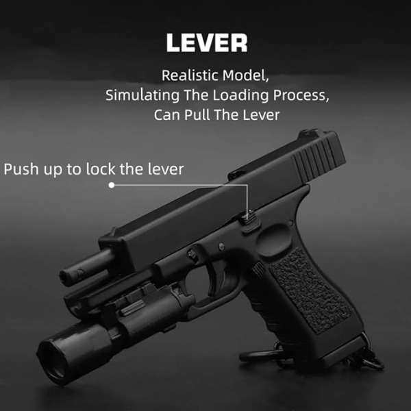 Taktisk nyckelring pistolformad nyckelring pistolmodell 1:4 Actionfigur seriehänge berlock väska charm herr armékille present -G17  Svart black