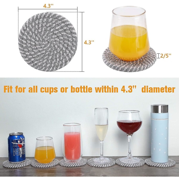 6st glasunderlägg för drycker, (4,3 tum)