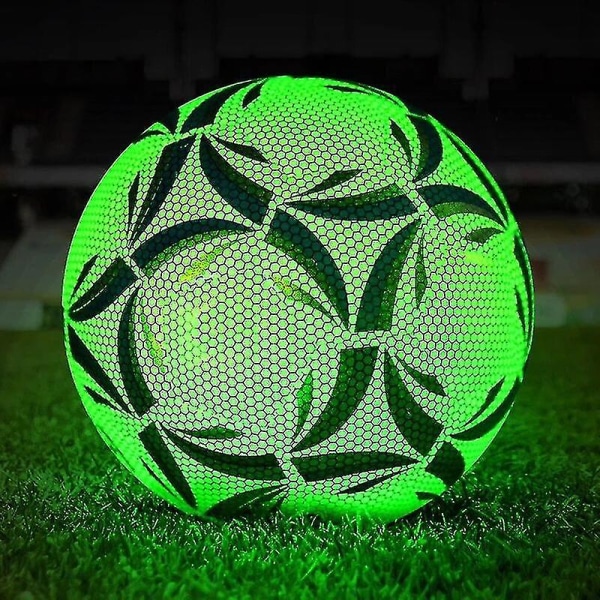 2022 ny stil lysande fotboll reflekterande nattglöd fotboll storlek 4 5 Pu Halkbeständiga bollar vuxen barnträning fotboll