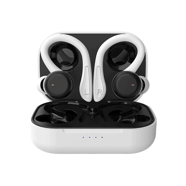 Svettsäkra trådlösa Bluetooth hörlurar Hörlurar Sport Gym-hörlurar --vita