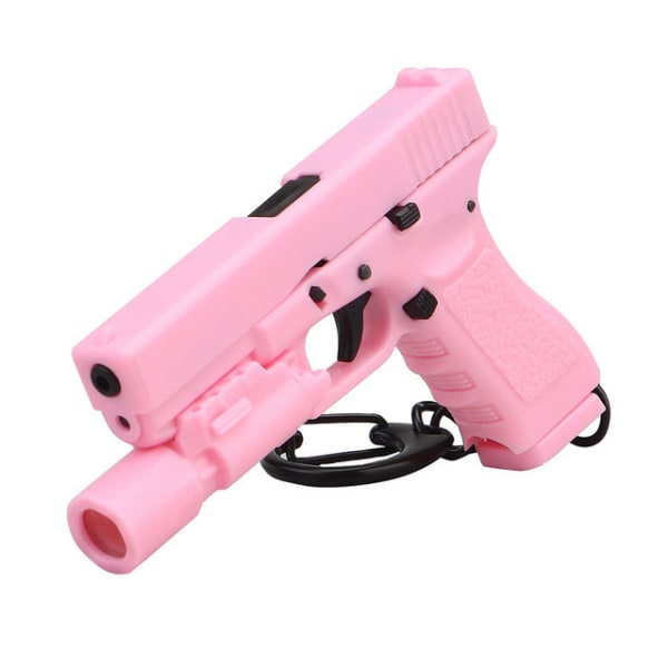 Taktisk nyckelring Gun Shape Nyckelring Gun Model 1:4 Action Figure Series Pendelväska Charm Herr Army Pojkvän Present -G17 Rosa pink