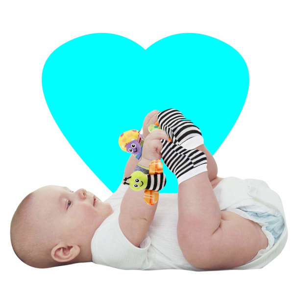 Nyfödda strumpor Baby Ringstrumpor Skallerstrumpor Leksaker 3-6 till 12 månader Flickor Pojkar Lärleksaker