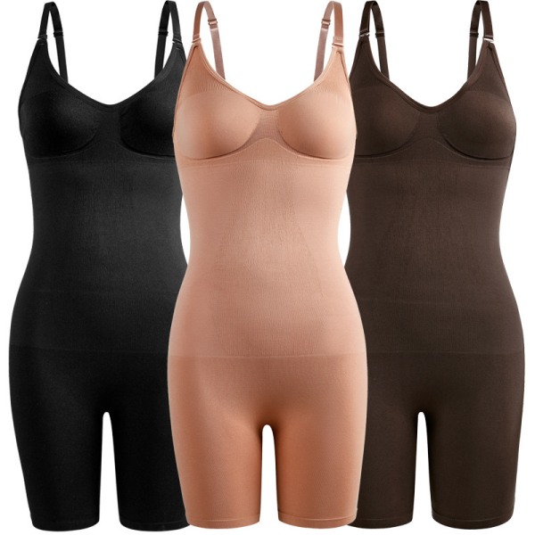 Damsömlösa Shapewear Magkontroll Body Shaper Bekväm för kvinnor under klänning SVART dark skin color L XL