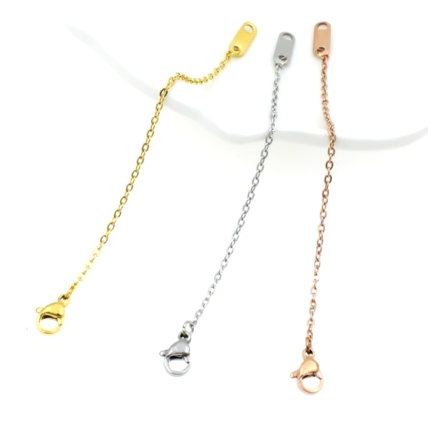 3 st Halsbandsförlängare Guld 925 Sterling Silver Halsband Armbandsförlängare för smyckestillverkning