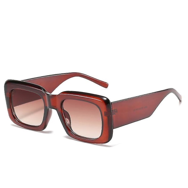 Nya rektangulära solglasögon för herr- och dammodesolglasögon Skyddsglasögon (bruna)