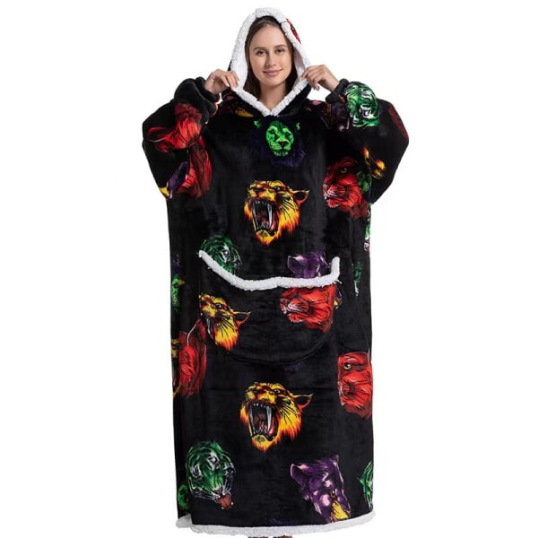 Oversized hoodie för kvinnor som bärbar filt, söt tröja med luvtröja